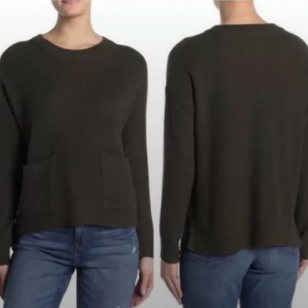 MADEWELL Patch Pocket Knit Sweater Dark Green Size XXS